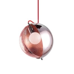 Lampada a sospensione moderna in oro rosa con paralume in vetro semicircolare, luce decorativa da caffè