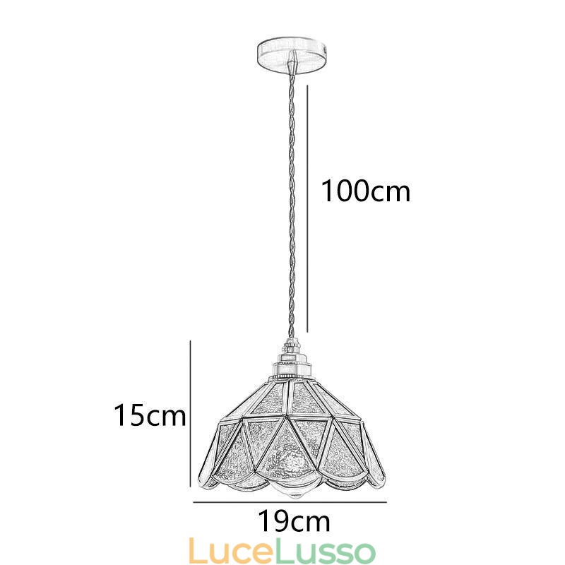 Lampada a sospensione in vetro retrò Lampada da soffitto in vetro in stile giapponese