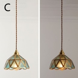 Lampada a sospensione in vetro retrò Lampada da soffitto in vetro in stile giapponese