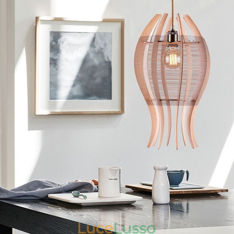 Lampada a sospensione fai da te a forma di pesce in legno nordico