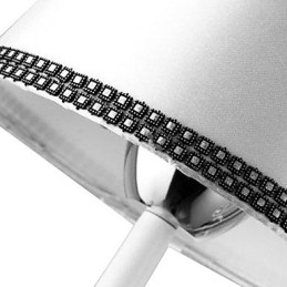 Lampadario moderno contemporaneo in metallo cromato e cristallo
