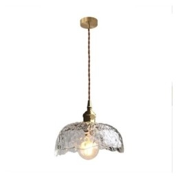 Lampada a sospensione in vetro di ottone irregolare Lampada a soffitto in vetro martellato