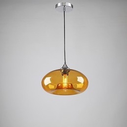Lampada a sospensione moderna caratteristica a 1 luce con paralume in vetro trasparente