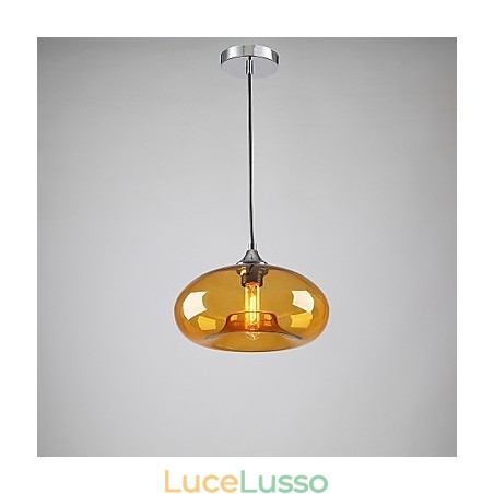 Lampada a sospensione moderna caratteristica a 1 luce con paralume in vetro trasparente Lampada a sospensione moderna caratteristica a 1 luce con paralume in vetro trasparente