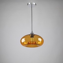 Lampada a sospensione moderna caratteristica a 1 luce con paralume in vetro trasparente