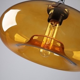Lampada a sospensione moderna caratteristica a 1 luce con paralume in vetro trasparente
