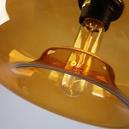 Lampada a sospensione moderna caratteristica a 1 luce con paralume in vetro trasparente
