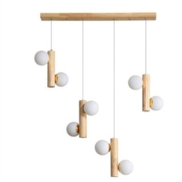 Lampada a sospensione in legno Magic Bean Cluster Lampada da soffitto Isola