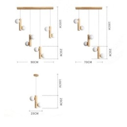 Lampada a sospensione in legno Magic Bean Cluster Lampada da soffitto Isola