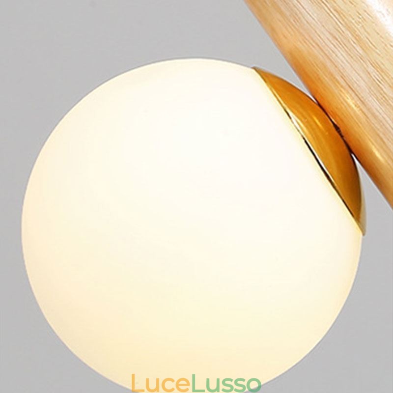 Lampada a sospensione in legno Magic Bean Cluster Lampada da soffitto Isola