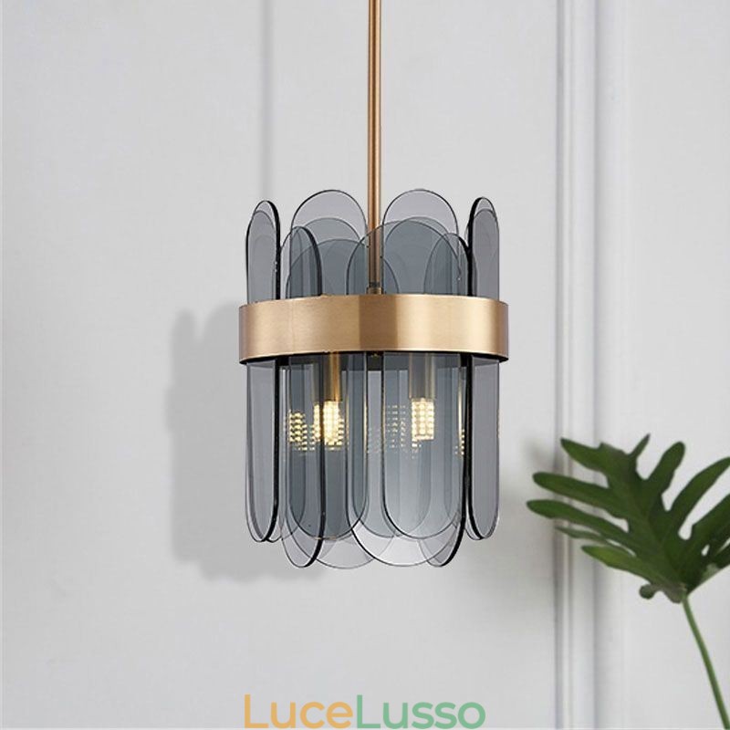 Moderna illuminazione a sospensione in vetro