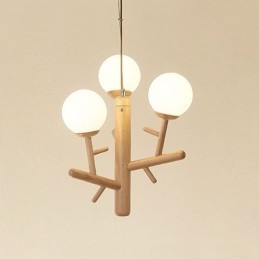 Lampada a sospensione in legno creativa nordica