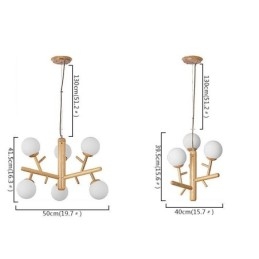 Lampada a sospensione in legno creativa nordica