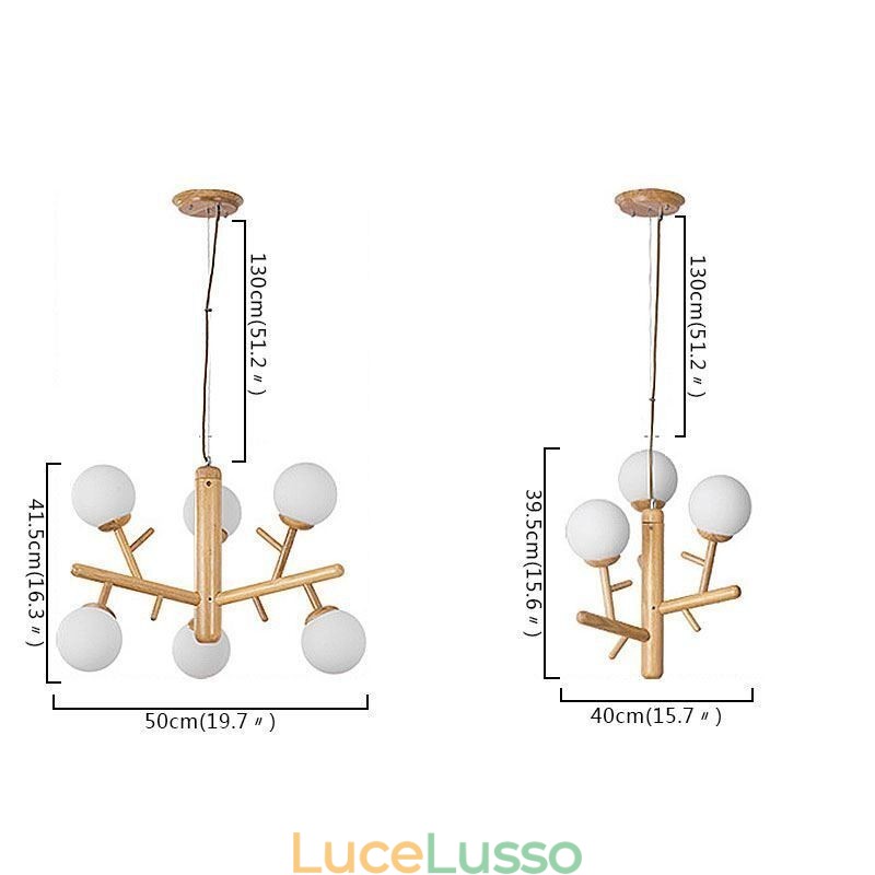 Lampada a sospensione in legno creativa nordica