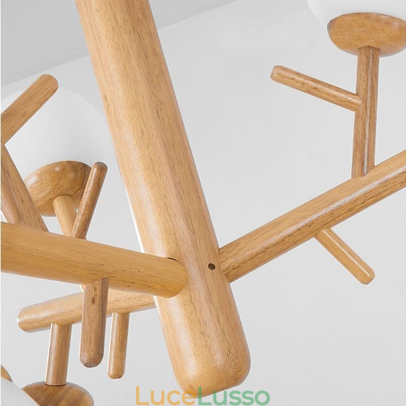 Lampada a sospensione in legno creativa nordica
