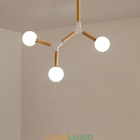 Lampada a sospensione Nordic Magic Bean Illuminazione creativa in legno Lampada a sospensione Nordic Magic Bean Illuminazione creativa in legno