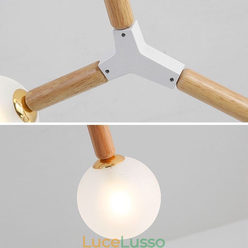 Lampada a sospensione Nordic Magic Bean Illuminazione creativa in legno