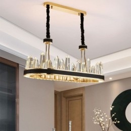 Lampada a sospensione in cristallo contemporaneo Lampada da soffitto in cristallo