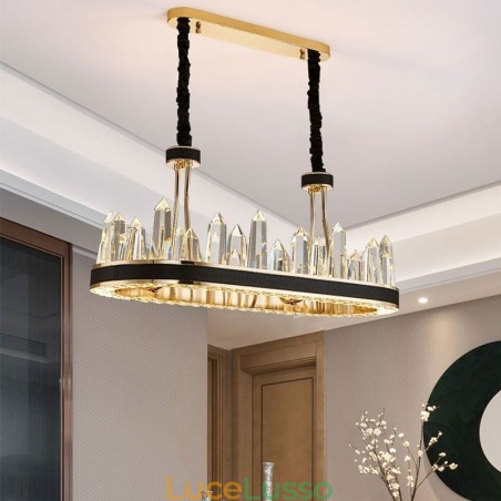 Lampada a sospensione in cristallo contemporaneo Lampada da soffitto in cristallo Lampada a sospensione in cristallo contemporaneo Lampada da soffitto in cristallo
