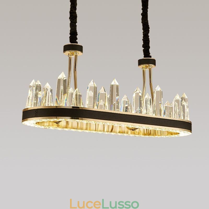 Lampada a sospensione in cristallo contemporaneo Lampada da soffitto in cristallo