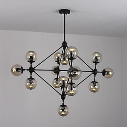 Lampadario 15 luci sfera di vetro luci retrò esterno garage metallo