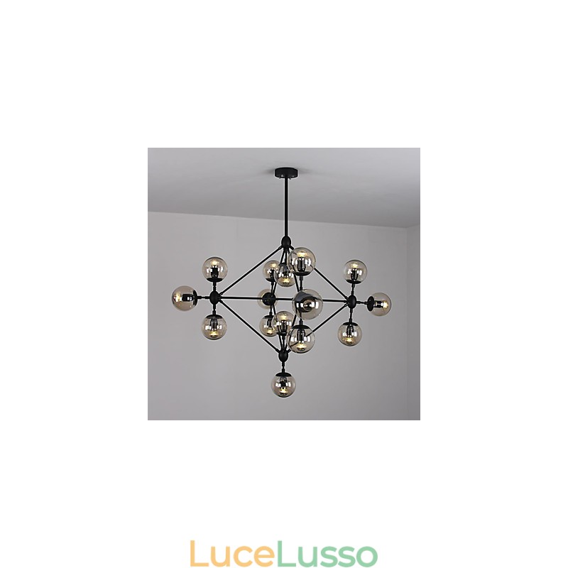 Lampadario 15 luci sfera di vetro luci retrò esterno garage metallo