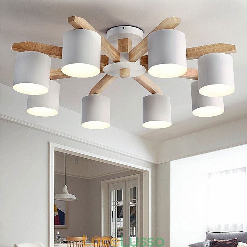 Lampada a sospensione Nordic Log Macaron Light Fitting
