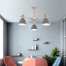 Moderna semplice lampada a sospensione Macaron illuminazione creativa in legno