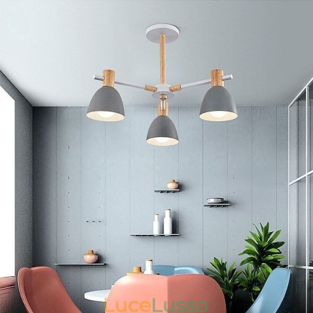 Moderna semplice lampada a sospensione Macaron illuminazione creativa in legno Moderna semplice lampada a sospensione Macaron illuminazione creativa in legno