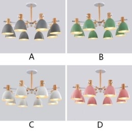Moderna semplice lampada a sospensione Macaron illuminazione creativa in legno