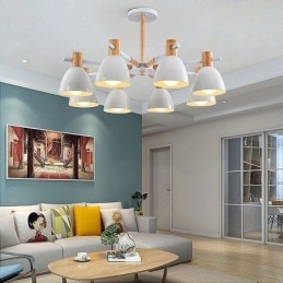 Moderna semplice lampada a sospensione Macaron illuminazione creativa in legno