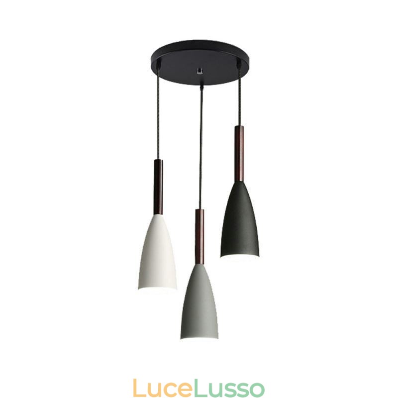 Lampada a sospensione moderna semplice a tre luci Lampada artistica in alluminio creativa per bar