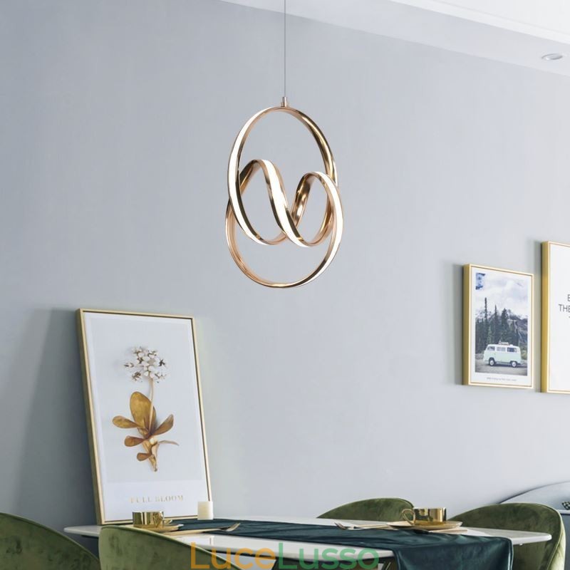 Lampada a sospensione moderna e minimalista, lampada a sospensione circolare unica, isola