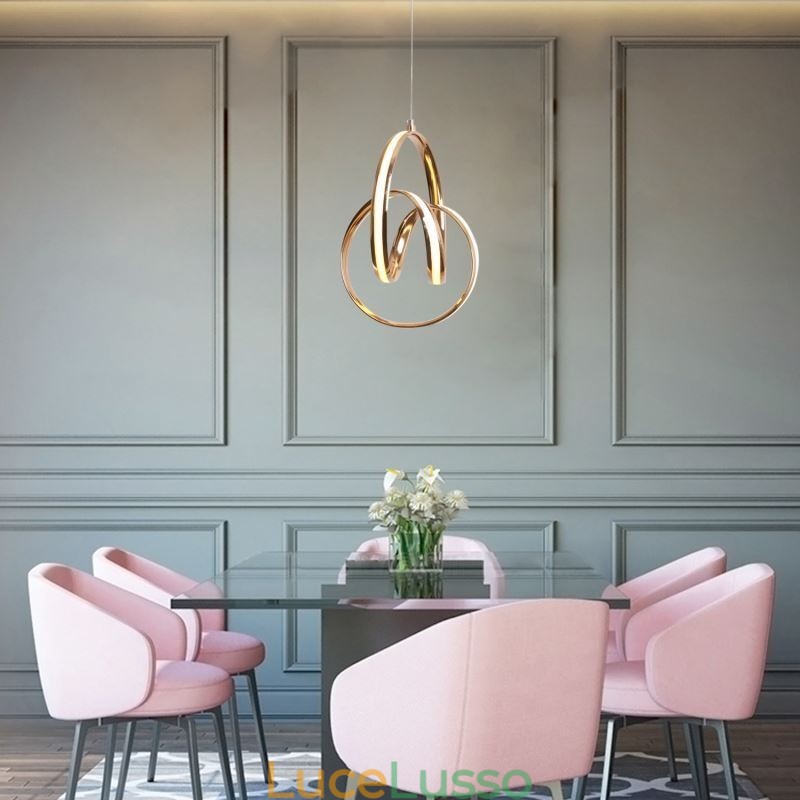 Lampada a sospensione moderna e minimalista, lampada a sospensione circolare unica, isola