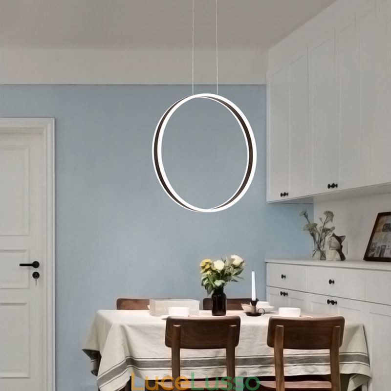 Lampada a sospensione nordica Lampada a sospensione a forma di anello in acrilico