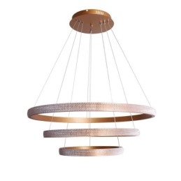 Lampada a sospensione moderna in acrilico con 3 anelli, 80+60+40cm