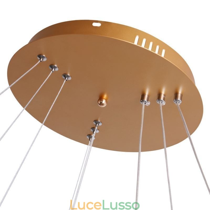 Lampada a sospensione moderna in acrilico con 3 anelli, 80+60+40cm