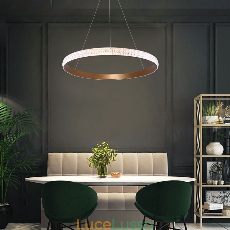 Lampada a sospensione ad anello, lampadario minimalista in acrilico