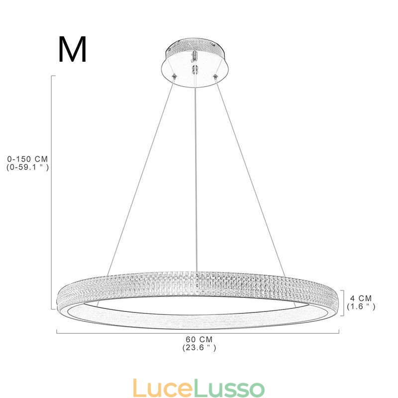 Lampada a sospensione ad anello, lampadario minimalista in acrilico