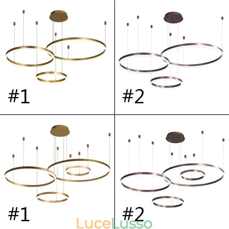 Lampada a sospensione postmoderna Lampada a sospensione a forma di anello in acrilico