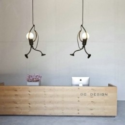 Moderna semplice lampada a sospensione a forma di omino lampada creativa