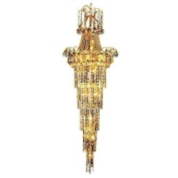 Lampadario di cristallo europeo a sospensione lunga