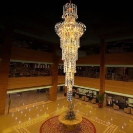 Lampadario di cristallo europeo a sospensione lunga