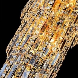 Lampadario di cristallo europeo a sospensione lunga