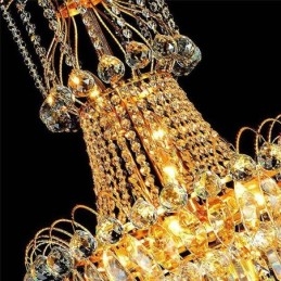 Lampadario di cristallo europeo a sospensione lunga