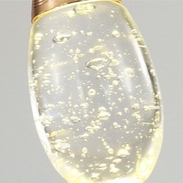 Lampada a sospensione a forma di lacrima in vetro seminato