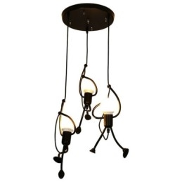 Lampada a sospensione moderna creativa a forma di omino, luce individuale per la casa