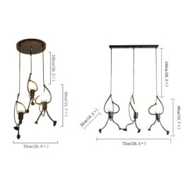 Lampada a sospensione moderna creativa a forma di omino, luce individuale per la casa