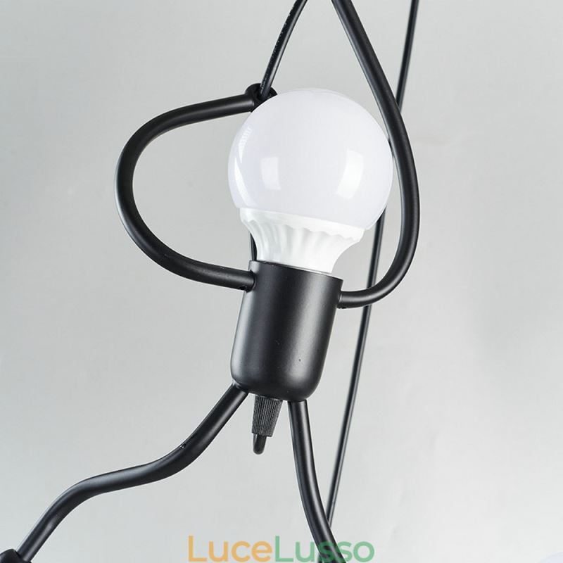 Lampada a sospensione moderna creativa a forma di omino, luce individuale per la casa