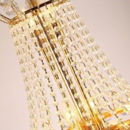 Elegante lampadario di cristallo a sospensione lunga